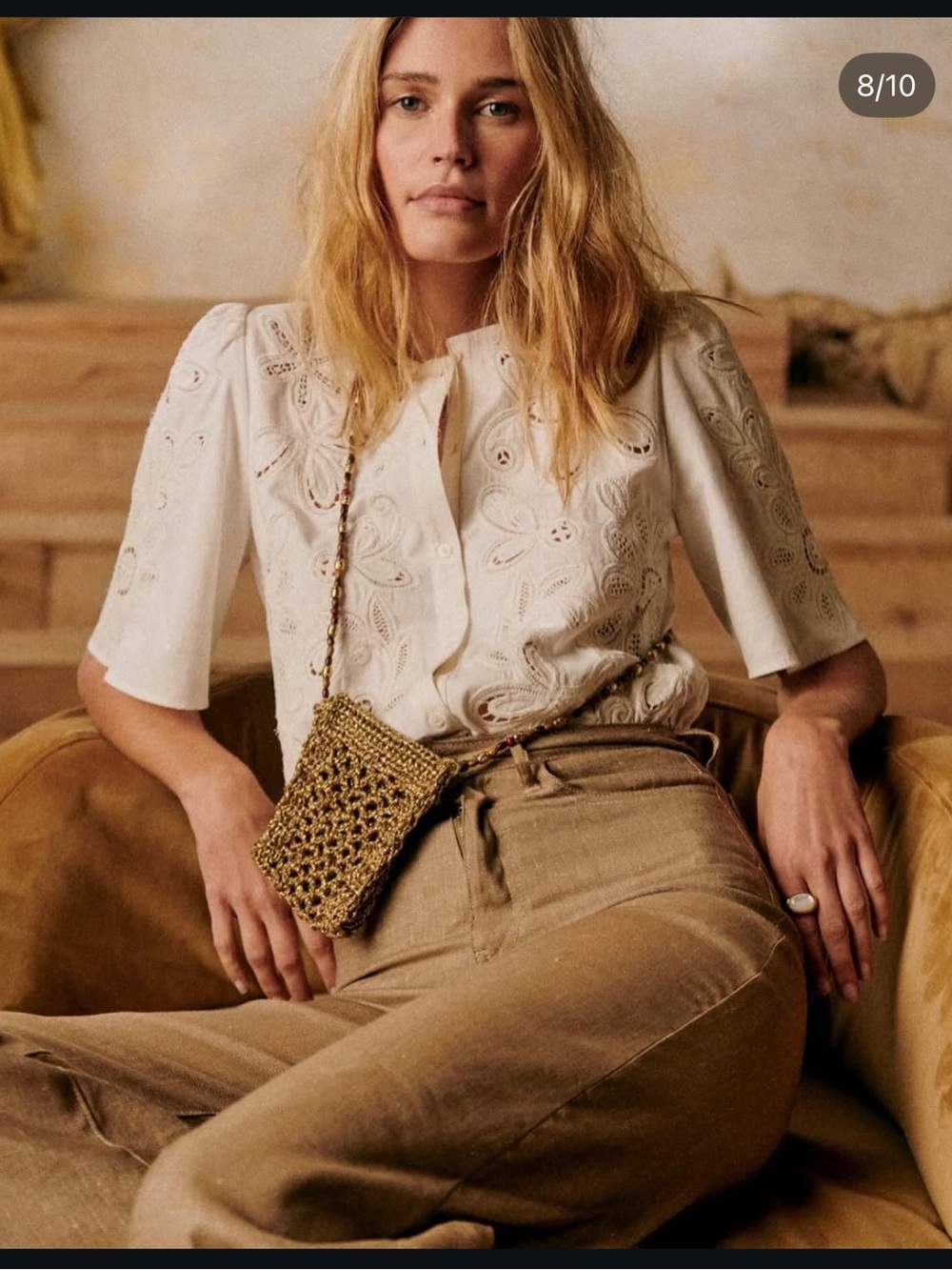 Sezane Joleen Shirt Ecru - Size 2